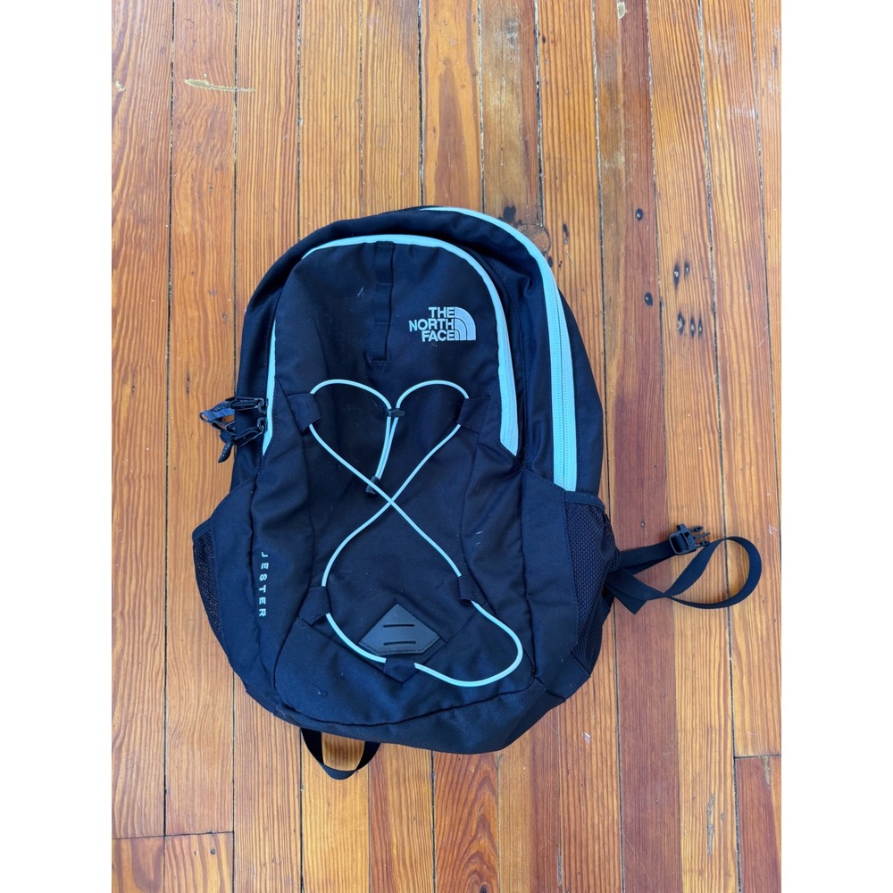 The North Face Jester Backpack Black Light Blue Trim FlexVent Laptop Bag